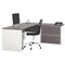 Bestar L Shaped Desk L-Shape Workstation, 82.9" D X 30.4" H, 71.1" W X Melamine, Slate/Sandstone 93862-59 - alternate 1