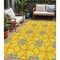 Homeroots 5' X 8' Yellow And Teal Blue Geometric Washable Indoor Outdoor Area Rug 613453 - alternate 1