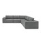 Homeroots 116" Gray Fabric Modular Sleeper Sofa 568296 - alternate 6