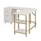 Homeroots 59" Gold Wood and Stainless Steel L Shape Computer Desk With Three Drawers 723752 - alternate 4