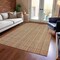 Homeroots 10' X 14' Rust Beige And Linen Striped Washable Indoor Outdoor Area Rug 616411 - alternate 4