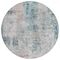 Homeroots 8' Teal Blue Beige And Copper Round Abstract Washable Indoor Outdoor Area Rug 587886 - alternate 3