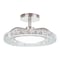 Vaxcel Clara 12.25-in W Integrated LED Satin Nickel Crystal Glam Semi Flush Mount Ceiling Light C0276 - alternate 1