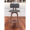 Homeroots 30" Gray And Wood Brown Faux Leather Swivel Low Back Bar Height Bar Chair 534435 - alternate 1