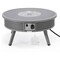 Leisuremod Walbrooke Outdoor Patio Aluminum Round Slats Design Fire Pit Side Table with Lid & Fire Glass, Grey WGRS-29-GL - alternate 3