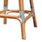 Bali & Pari Genica Classic French Two-Tone Navy and White Weaving and Natural Rattan Bar Stool 251-13957-ZORO - alternate 4
