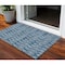 Homeroots 3' X 5' Navy Blue And Ivory Geometric Washable Indoor Outdoor Area Rug 583336 - alternate 1