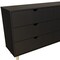 Homeroots 59" Black Scoop Handle Six Drawer Double Dresser 490833 - alternate 2