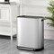 Happimess Beni Kitchen Trash/Recycling 16-Gallon Double-Bucket Step Trash Can w/ Odor Filter, Platinum Silver HPM1014A - alternate 4