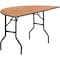 Flash Furniture Half Round Folding Table, Wood Top, Wood Grain YT-WHRFT60-HF-GG - alternate 1