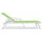 Leisuremod Marlin Patio Chaise Lounge Chair with Armrests in White Aluminum Frame, Green, 2PK MLAW-77G2 - alternate 2