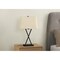 Homeroots 25" Black Metal Geometric USB Table Lamp With Beige Shade 545823 - alternate 5