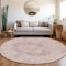 Homeroots 8' Pink Round Floral Medallion Washable Indoor Outdoor Area Rug 607916 - alternate 3
