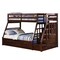 Homeroots Espresso Twin Over Full Solid Wood Bunk Bed With Trundle And Storage 286561 - alternate 1