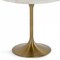 Homeroots 35" White And Gold Rounded Marble And Metal Dining Table 487361 - alternate 4