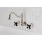 Kingston Brass Two-Handle Wall Mount Kitchen Faucet, Polished Nickel KS1286PKX - alternate 3