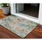 Homeroots 3' X 5' Teal Blue And Green Floral Washable Indoor Outdoor Area Rug 583142 - alternate 1