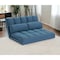 Homeroots 45" Blue Futon Convertible Sleeper Loveseat and Toss Pillows 526458 - alternate 3