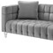 Homeroots 88" Gray Velvet Wood Sofa With Toss Pillows 543977 - alternate 5