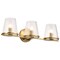 Nuvo Valentine, 3 Light Vanity, Vintage Brass Finish, Hammered Glass 60/8263 - alternate 3