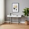 Homeroots 47" White and Black Wood and Metal H-Shape Computer Desk With Two Drawers 489998 - alternate 5