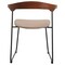 Leisuremod Lyra Collection Modern Chair in Dark Wood back and Taupe Seat, 2PK LCAS-41DTP2 - alternate 3