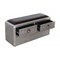 Homeroots 44in Black and Silver Genuine Leather and Metal Upholstered Storage Bench with Drawers 488864 - alternate 4