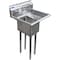 Amgood Stainless Steel 1 Compartment Utility Sink with 10 in. Right Drainboard and Faucet SINK 101410-10R - FAUCET - alternate 1
