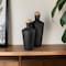 Homeroots Set of Two Black and Brown Metal Cylindrical Urns, 2PK 392210 - alternate 4