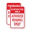 Signmission Restricted Area No Admittance, 12'' X 18'' 2 Signs, Heavy Gauge Aluminum, 2PK A-1218-2PACK-24755 - alternate 1