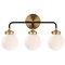 Jonathan Y Caleb 22" 3-Light Contemporary Transitional Iron/Glass LED Vanity Light, Brass Gold/Black/White JYL9058B - alternate 6