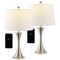 Jonathan Y Bennett 22.75" Modern Glam Iron Hourglass LED Table Lamp with USB Charging Port, Nickel, 2PK JYL6621B-SET2 - alternate 1