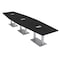 Skutchi Designs Hexagon Conference Table With Power Unit, 48 in W, 192 in L, Black HAR-HEX.IR-48X192-DOU-U999ST19-ESIL - alternate 1