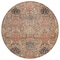 Homeroots 8' Khaki Terra Cotta And Black Round Damask Washable Indoor Outdoor Area Rug 603319 - alternate 5