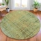 Homeroots 8' Green And Ivory Round Abstract Washable Indoor Outdoor Area Rug 631097 - alternate 3