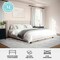 Martha Stewart Kay King Upholstered Platform Bed w/Channel Stitched Wingback Headboard/Cushioned Siderails, Beige TW-3WDB03-K-BG-MS - alternate 5