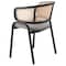 Leisuremod Ervilla Dining Chair with Stainless Steel Legs Velvet Seat and Wicker Back, Grey, 2PK EC20GR2 - alternate 6