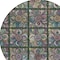 Homeroots 8' Fern Green Purple And Teal Blue Round Medallion Washable Indoor Outdoor Area Rug 589268 - alternate 4