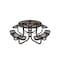 Mytcoat 46in Round Portable Outdoor Table, Brown, Seats 8, Expanded Metal, Textured Coating 804108 - alternate 1