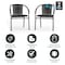 Flash Furniture Lila  Black Rattan Indoor-Outdoor Restaurant Stack Chair, PK2 2-TLH-037-BK-GG - alternate 5