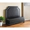 Homeroots 54" Espresso Faux Leather Settee With Chocolate Legs 285684 - alternate 3