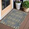 Homeroots 3' X 5' Blue Taupe And Beige Moroccan Washable Indoor Outdoor Area Rug 577187 - alternate 1