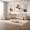 Homeroots Beige Leather Power Reclining L Shaped Six Piece Corner Sectional With Console 643942 - alternate 2