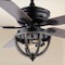 Jonathan Y Jasper 52" 2-Light Farmhouse Industrial Iron Dome Shade LED Ceiling Fan With Remote, Black JYL9613A - alternate 6