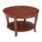 Homeroots 30" Walnut Wood Round Coffee Table With Shelf 694841 - alternate 1