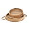 Homeroots Set of Two Brown Round Solid Wood Serving Trays With Handles 574199 - alternate 3