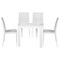 Leisuremod Mace Mid-Century 5-Piece Outdoor Dining Set, White MT31C19WH4 - alternate 1