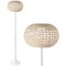 Jonathan Y Jaemin 58" Modern Coastal Faux Rattan Integrated LED Solar Powered Floor Lamp, White/Cream JYL2601B - alternate 1