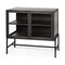 Homeroots 36in Brown and Black Solid Wood and Metal Display Cabinet With Two Doors 611058 - alternate 1