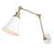 Jonathan Y Rover 7" Classic Industrial Metal Adjustable Arm LED Wall Sconce, White/Brass Gold JYL7462B - alternate 1